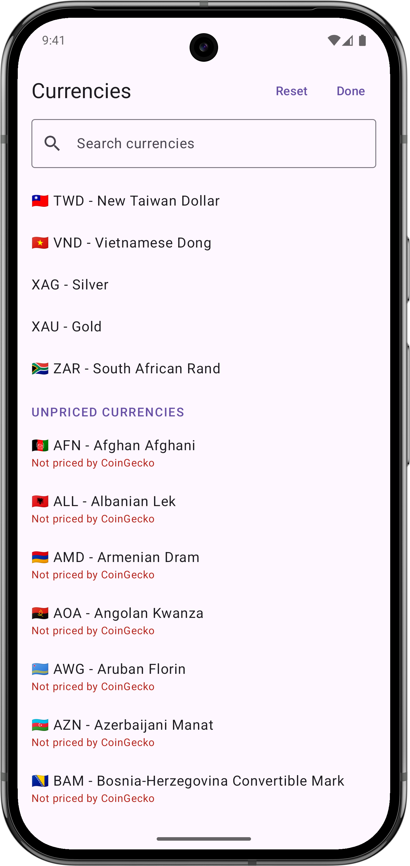 SatsPrice on Android